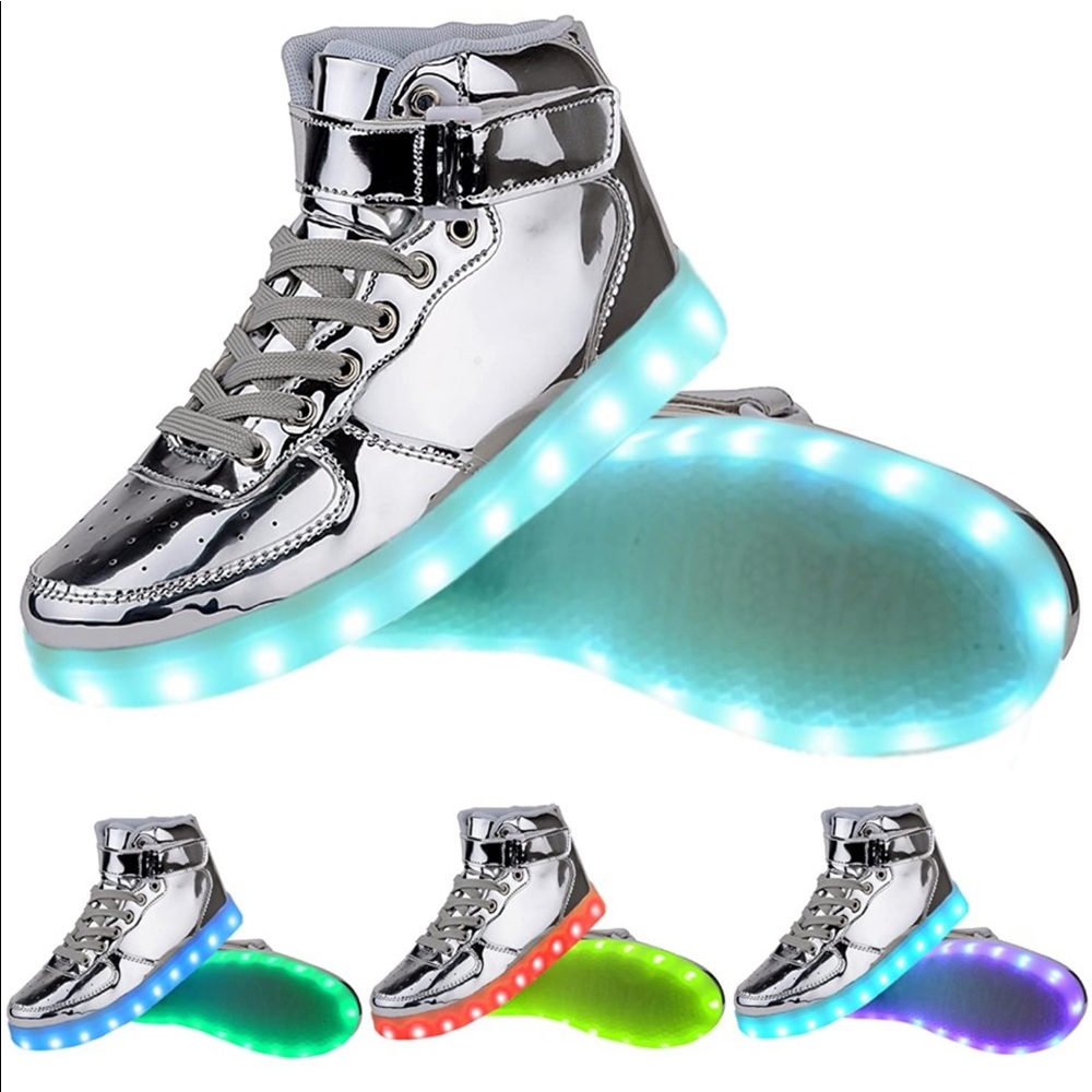 Silver Light-up Sole Sneakers